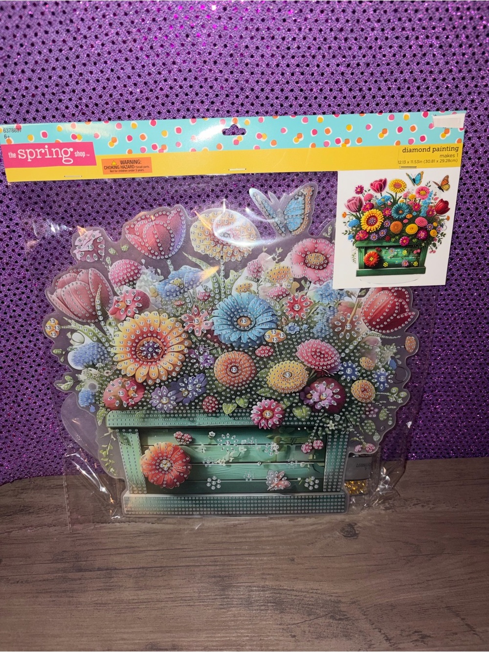 🆕💜 Hobby Lobby Floral Diamond Painting Kit Butterfly Flower Pot Acrylic Stand